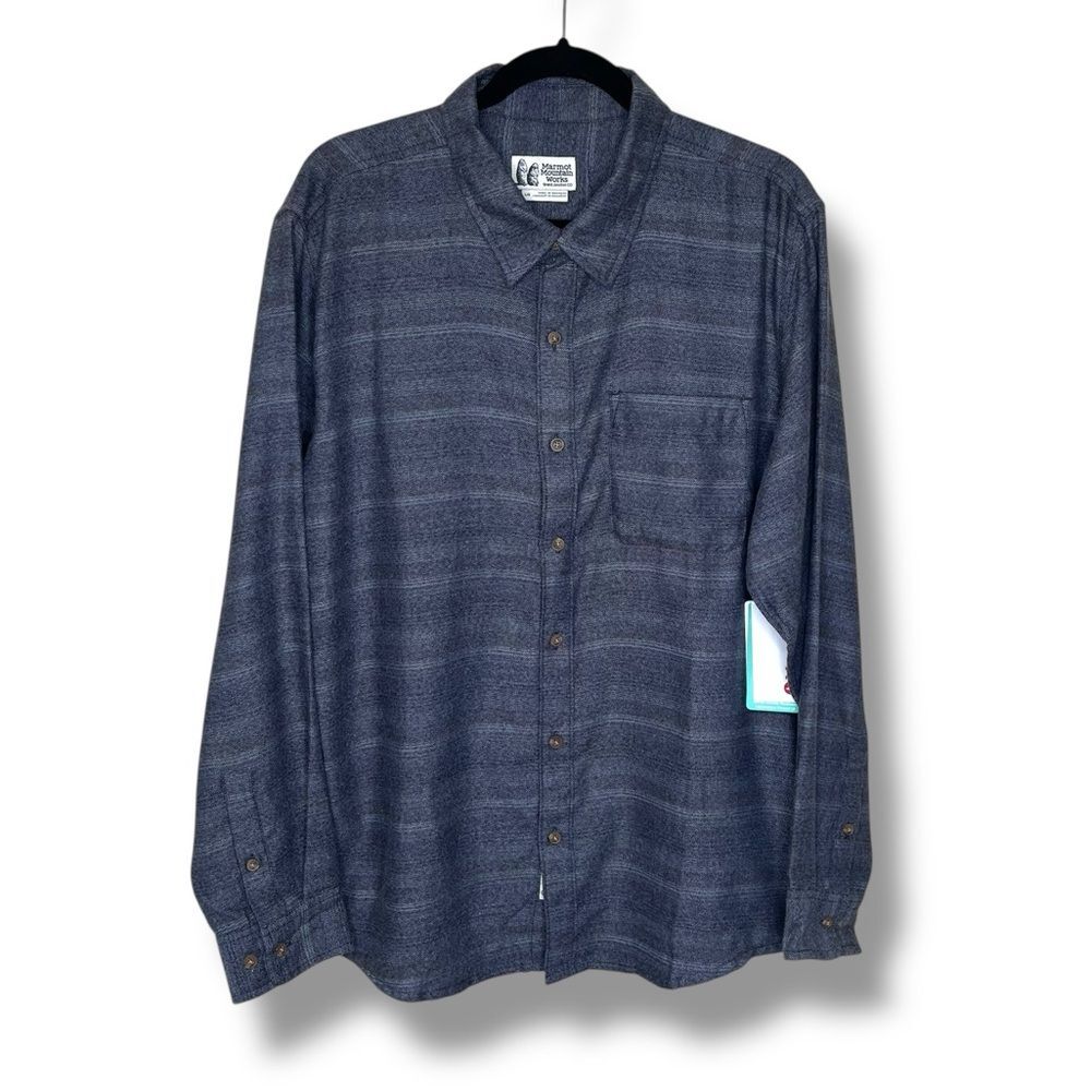 Marmot Fairfax Novelty Heathered Lightweight Flannel Long Sleeve Gray Men Large